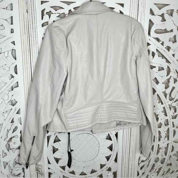 Bl-nk NYC Off White Vegan Leather Moto Jacket NWT - Picture 2 of 5
